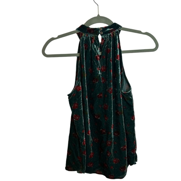 NWT Loft Floral Velvet Shirred Halter Top - Picture 4 of 8